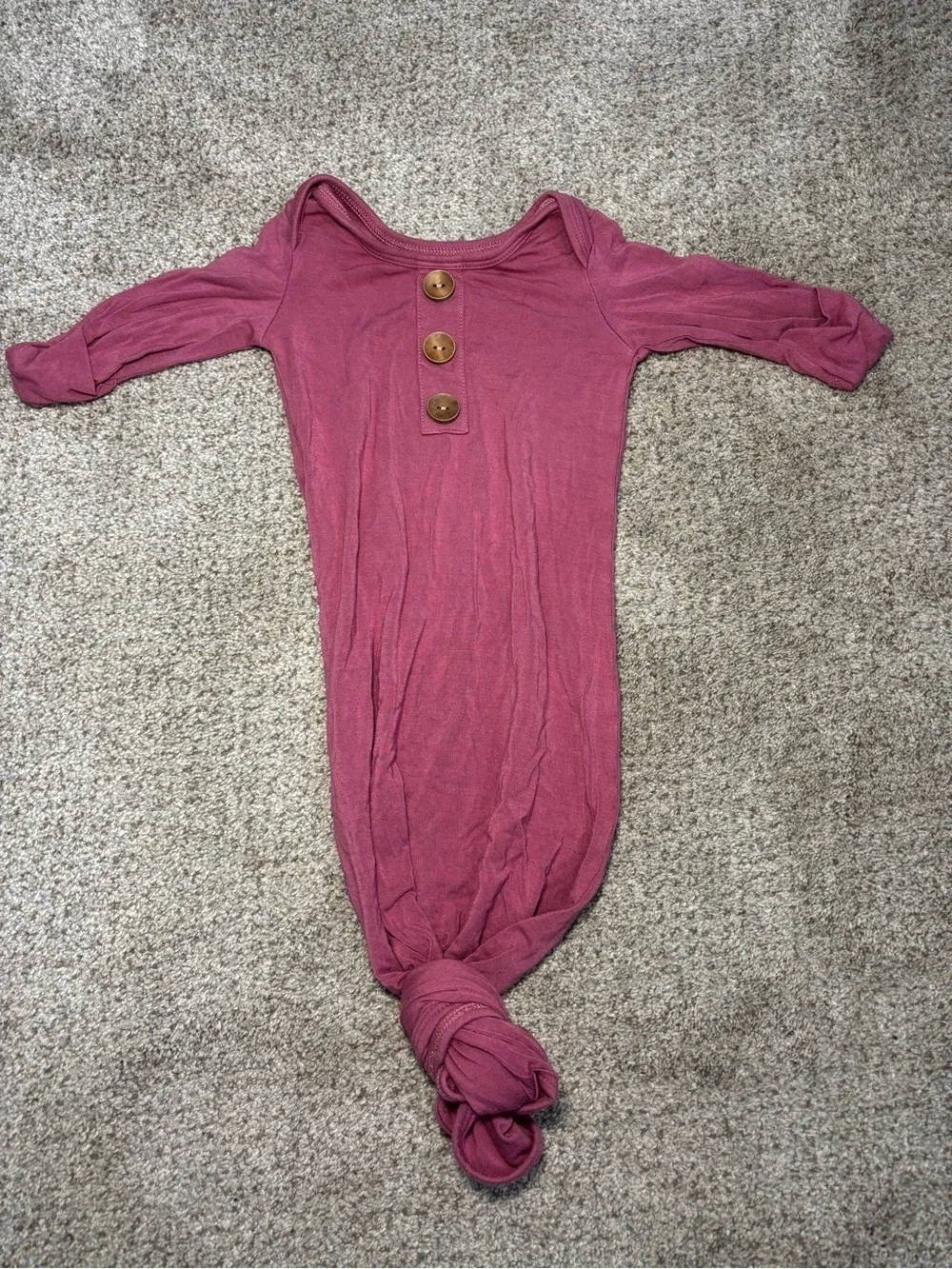 Caden Lane Dark Pink Bamboo Knotted Gown Size 0-3 Months